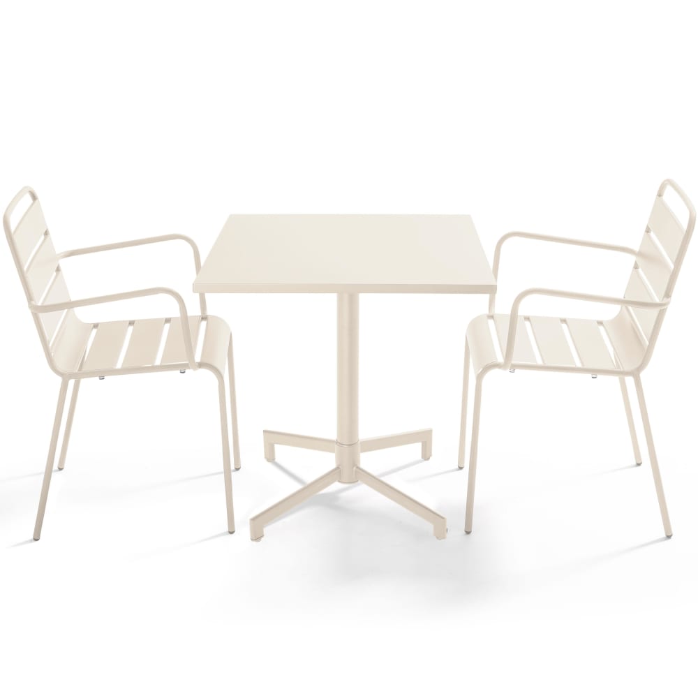 Ensemble table 70 cm - fauteuils