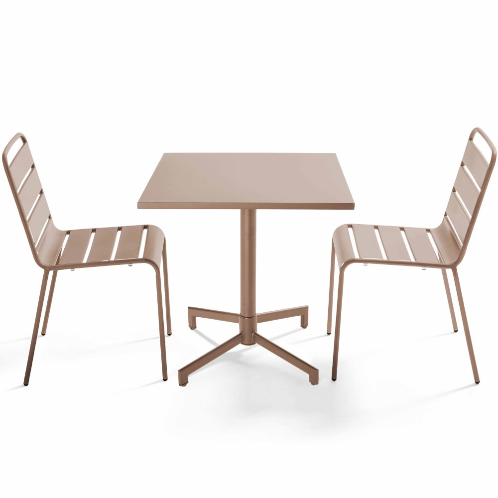 ensemble table 70 cm - taupe jardin