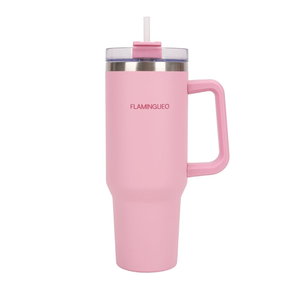 Mug isotherme avec paille acier inoxydable 1,18 litres Rose