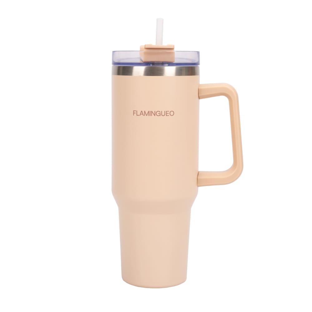 Mug isotherme avec paille acier inoxydable 1,18 litres Beige Mug isotherme avec paille acier inoxydable 1,18 litres Beige