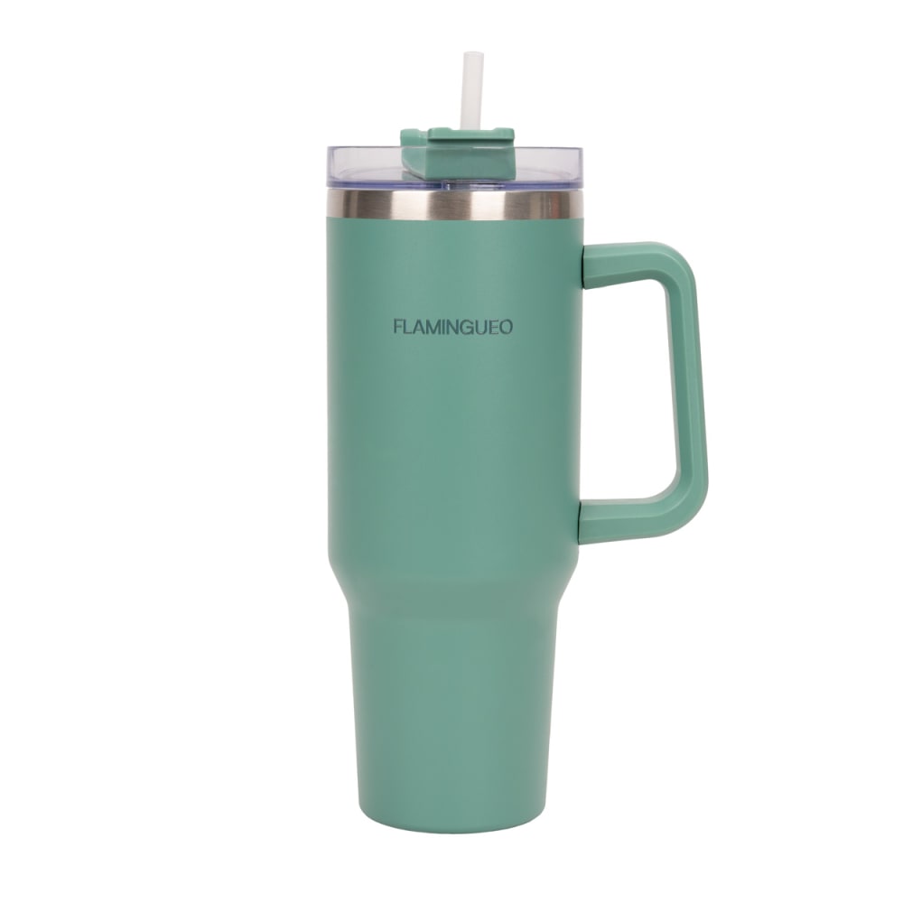 Mug isotherme avec paille acier inoxydable 1,18 litres Vert clair Mug isotherme avec paille acier inoxydable 1,18 litres Vert clair