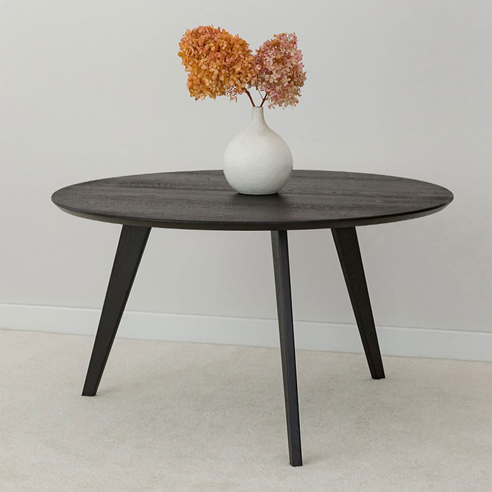 Couchtisch modernes Design aus Naturholz, 70x70x41,5cm, schwarz -