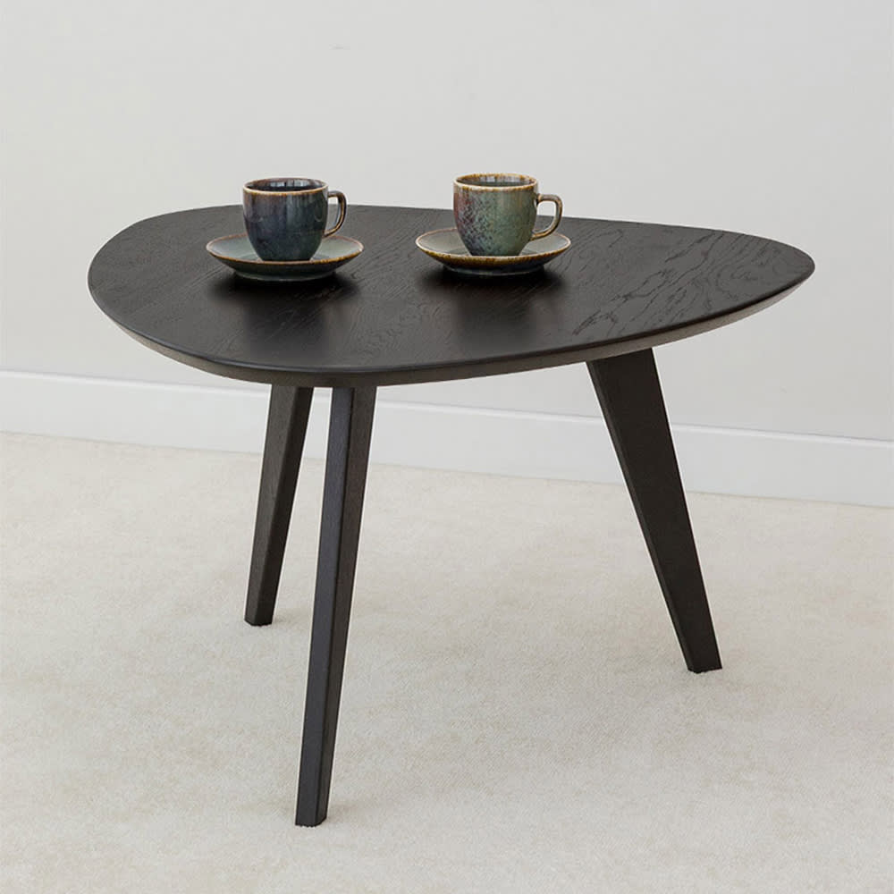 Couchtisch modernes Design aus Naturholz, 68x67x50cm, schwarz -