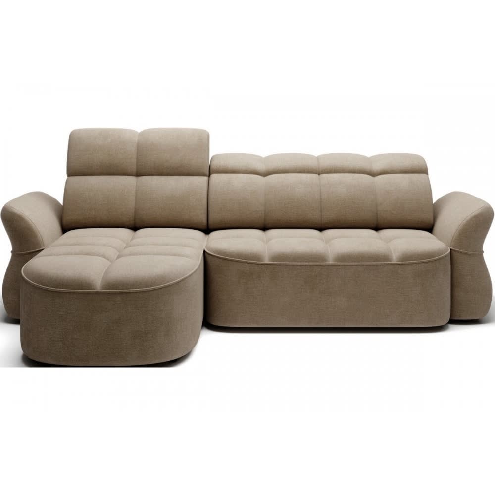 Canapé angle gauche profondeur réglable VELOURS marron