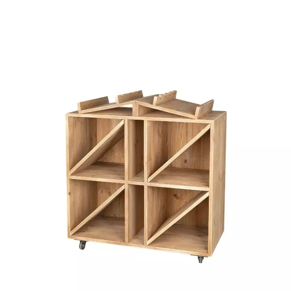 Tradis Weinregal L90, Ausstellung 4 Flaschen, Massivholz Beige