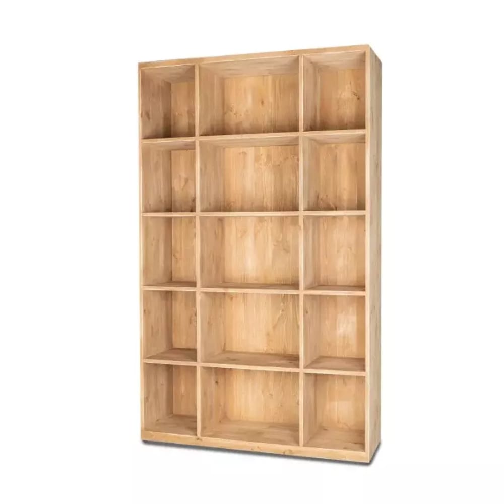 Tradis Regal mit 15 Fächern, Massivholz Beige