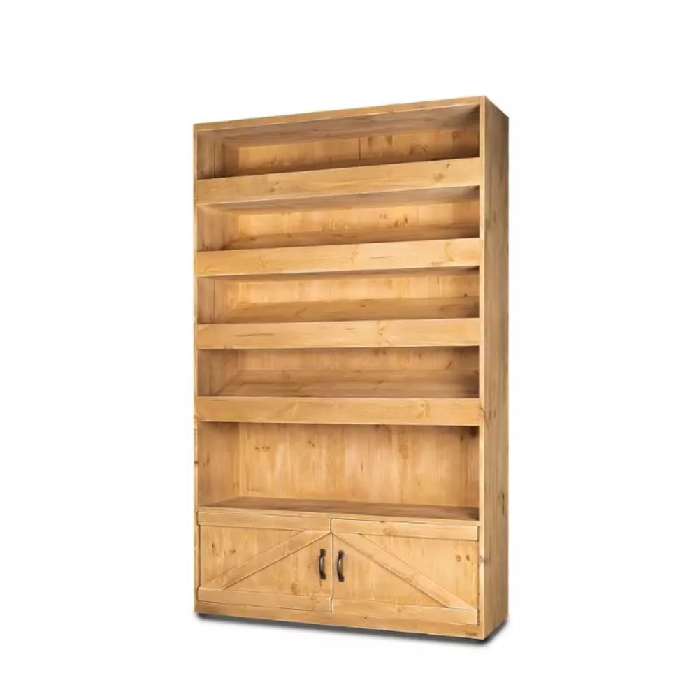Tradis Bäckerei-Regal aus Massivholz, 4 geneigte Ebenen und Stauraum Beige