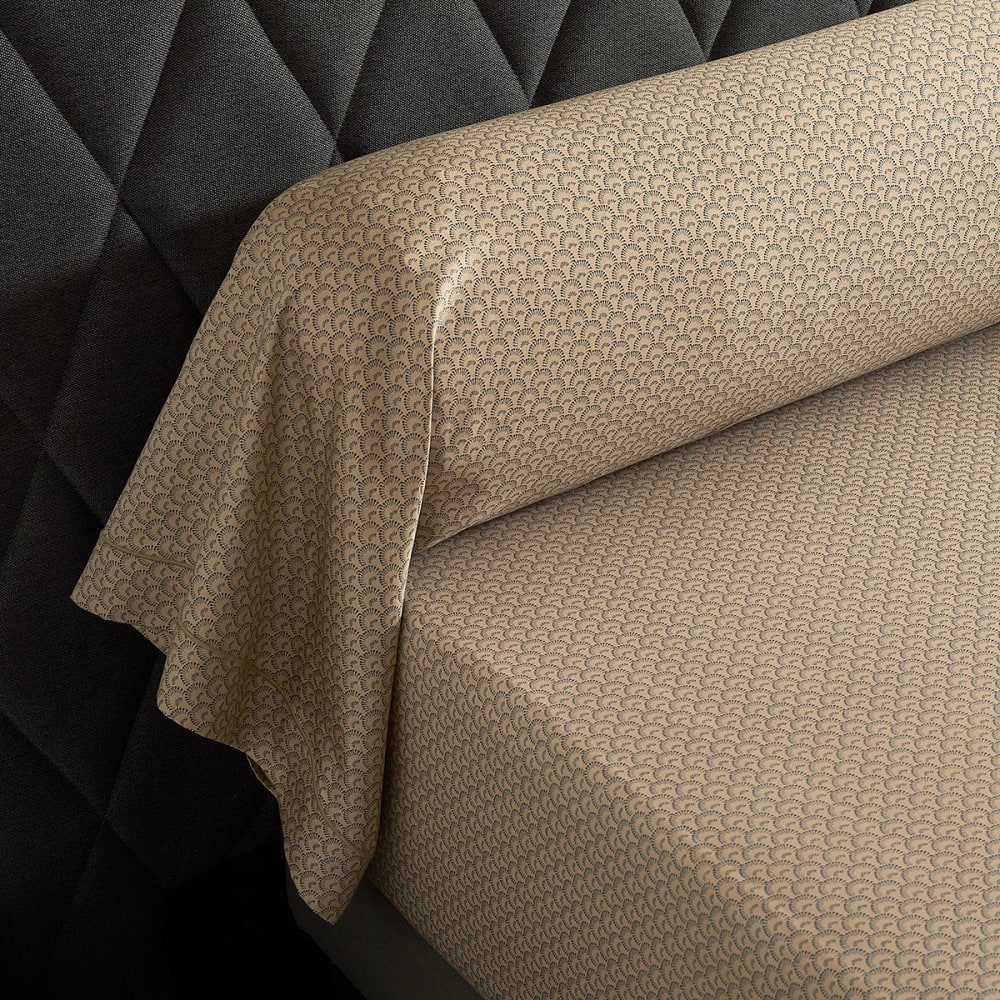 Taie de traversin satin beige 43x210 cm