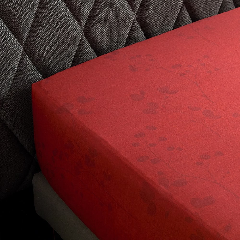 drap housse satin rouge