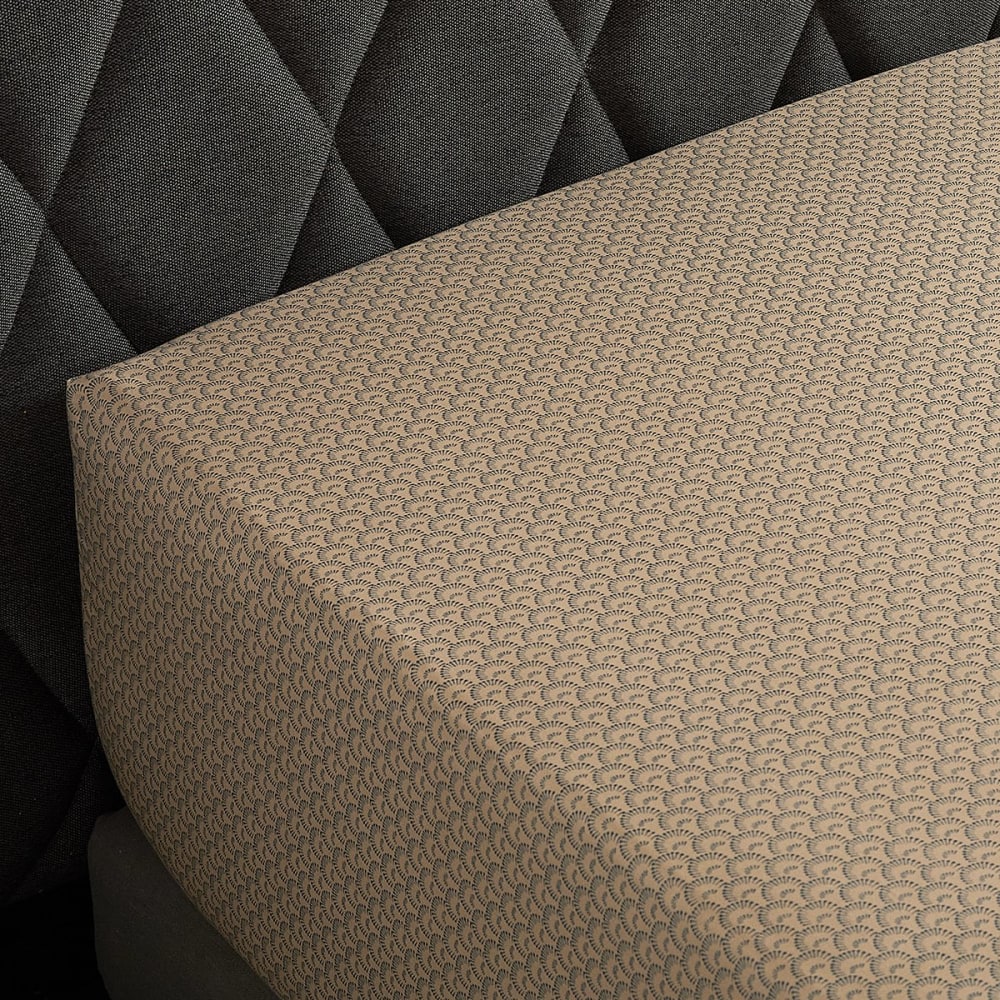 Drap housse satin beige 140x190 cm