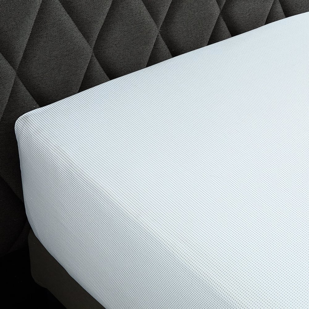 Drap housse percale bleu clair 140x200 cm