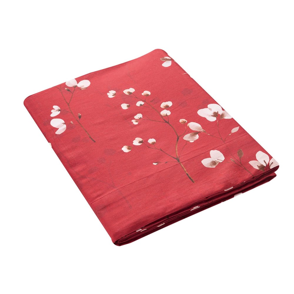 Drap plat satin rouge 240x295 cm — vue 3