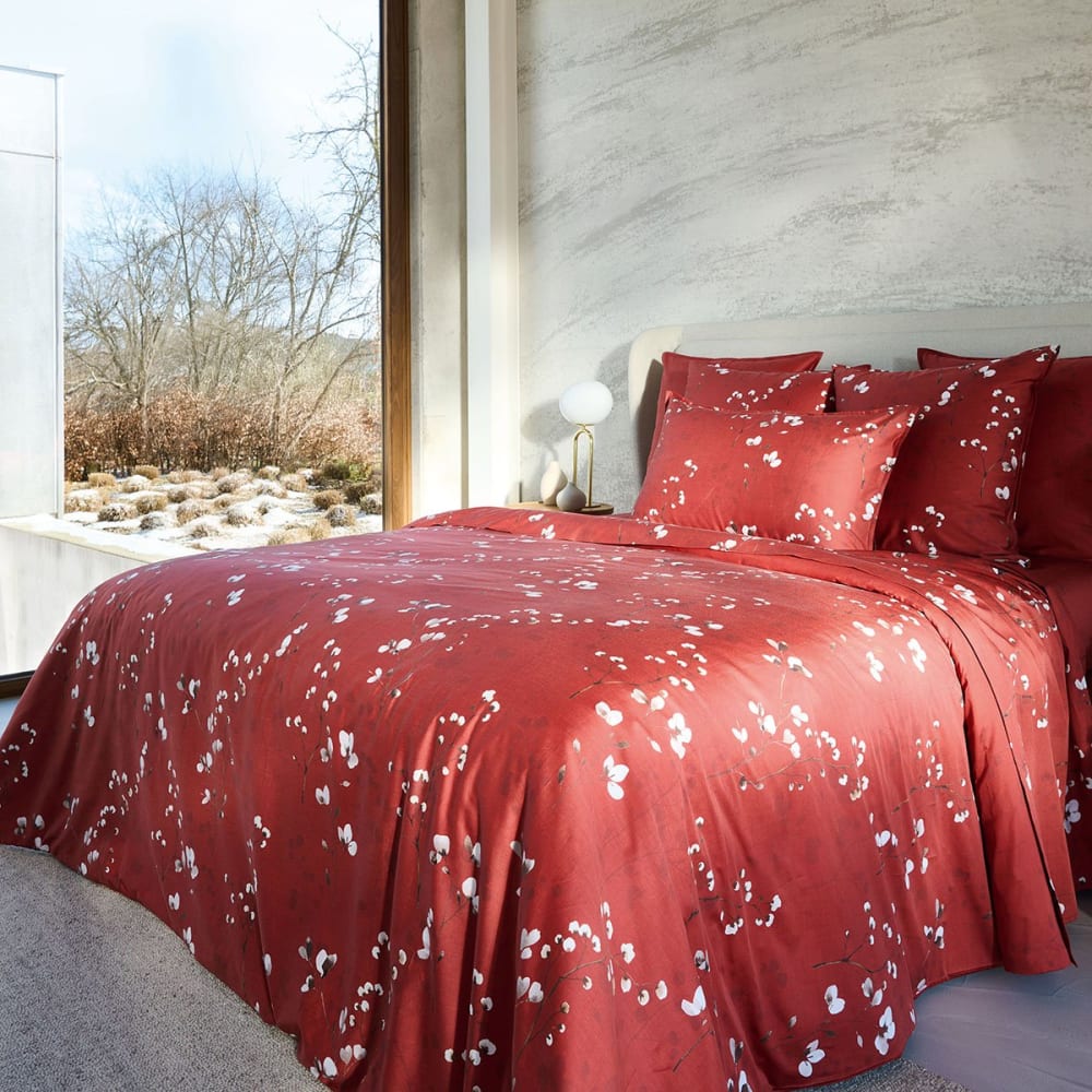 Housse de couette satin rouge 240x220 cm