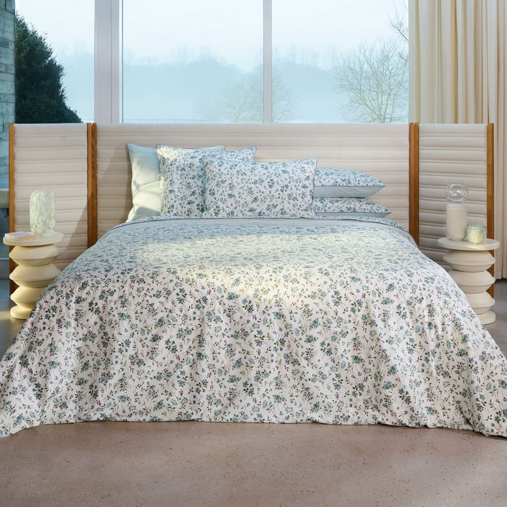 Housse de couette percale bleu clair 240x220 cm