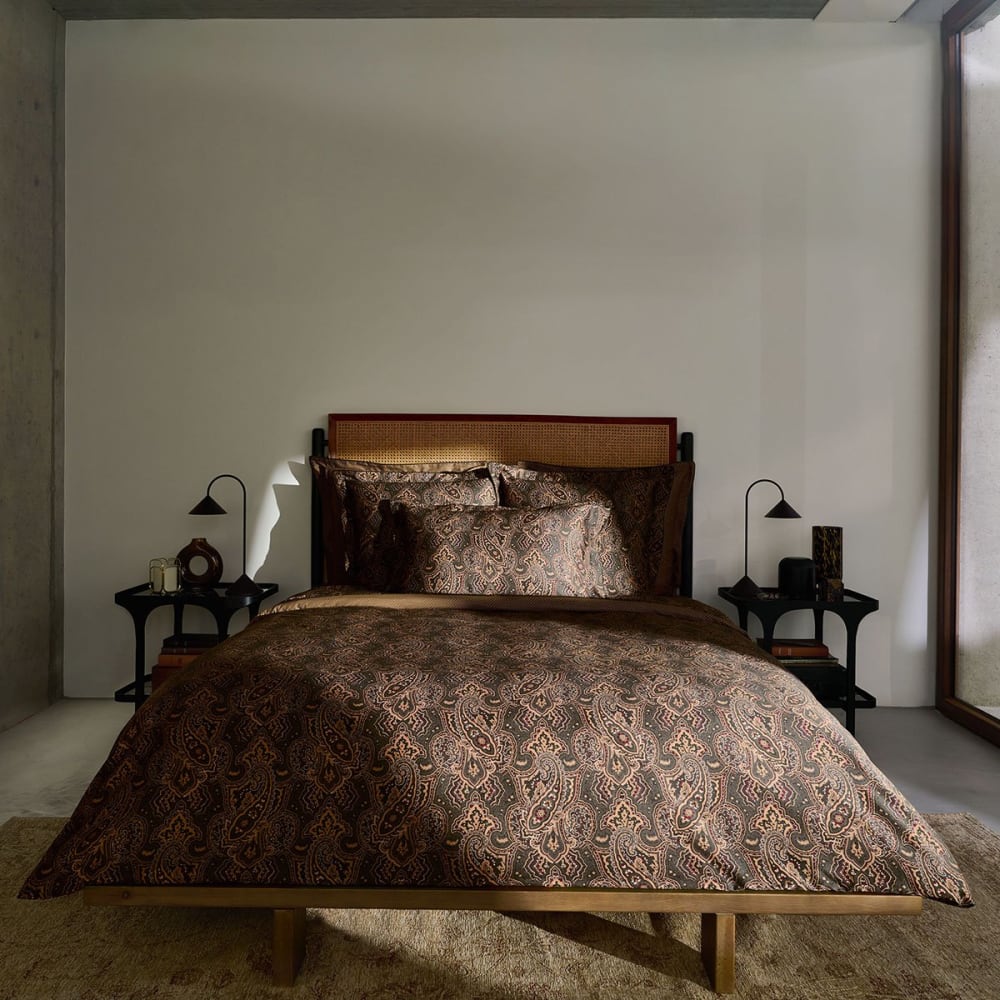 Housse de couette satin vert foncé 200x200 cm