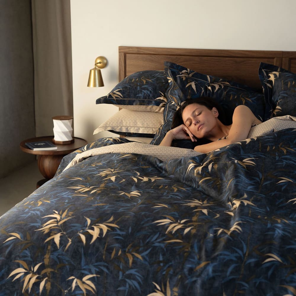 Housse de couette satin bleu foncé 240x220 cm — vue 3
