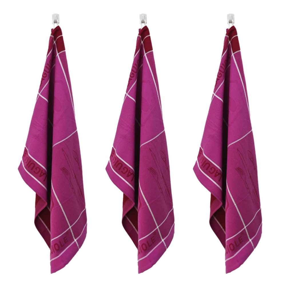 Lot de 3 torchons 50x70cm mauve