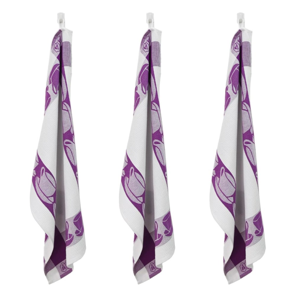 Lot de 3 torchons 50x70cm mauve