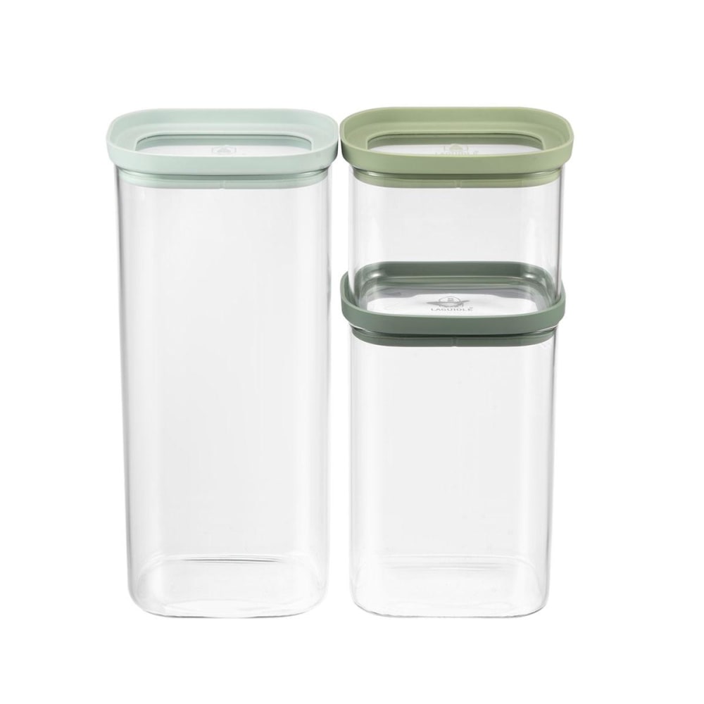 Lot de 3 bocaux en verre 600/1300/2000ml Lot de 3 bocaux en verre 600/1300/2000ml