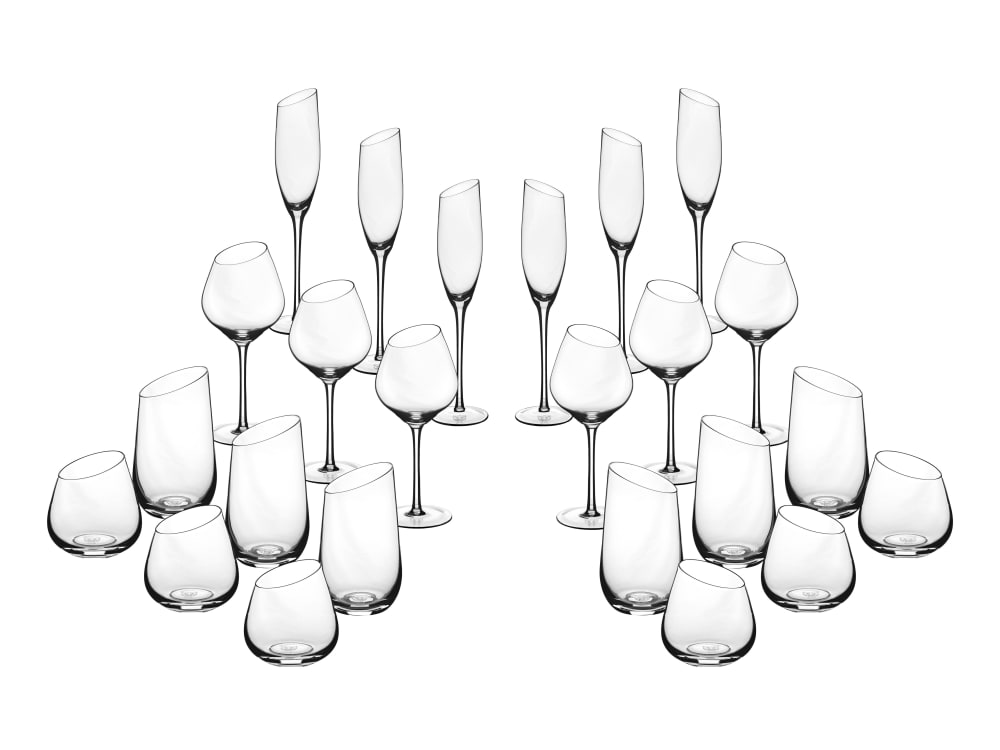Lot de 24 verres en cristallin transparent