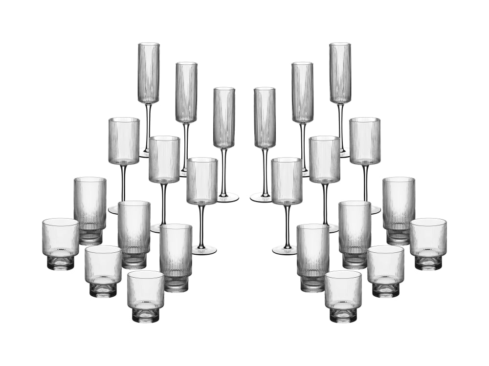 Lot de 24 verres en cristallin transparent