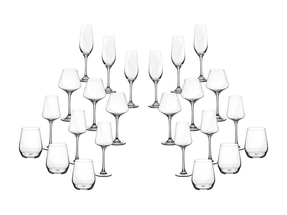 Lot de 24 verres en cristallin transparent