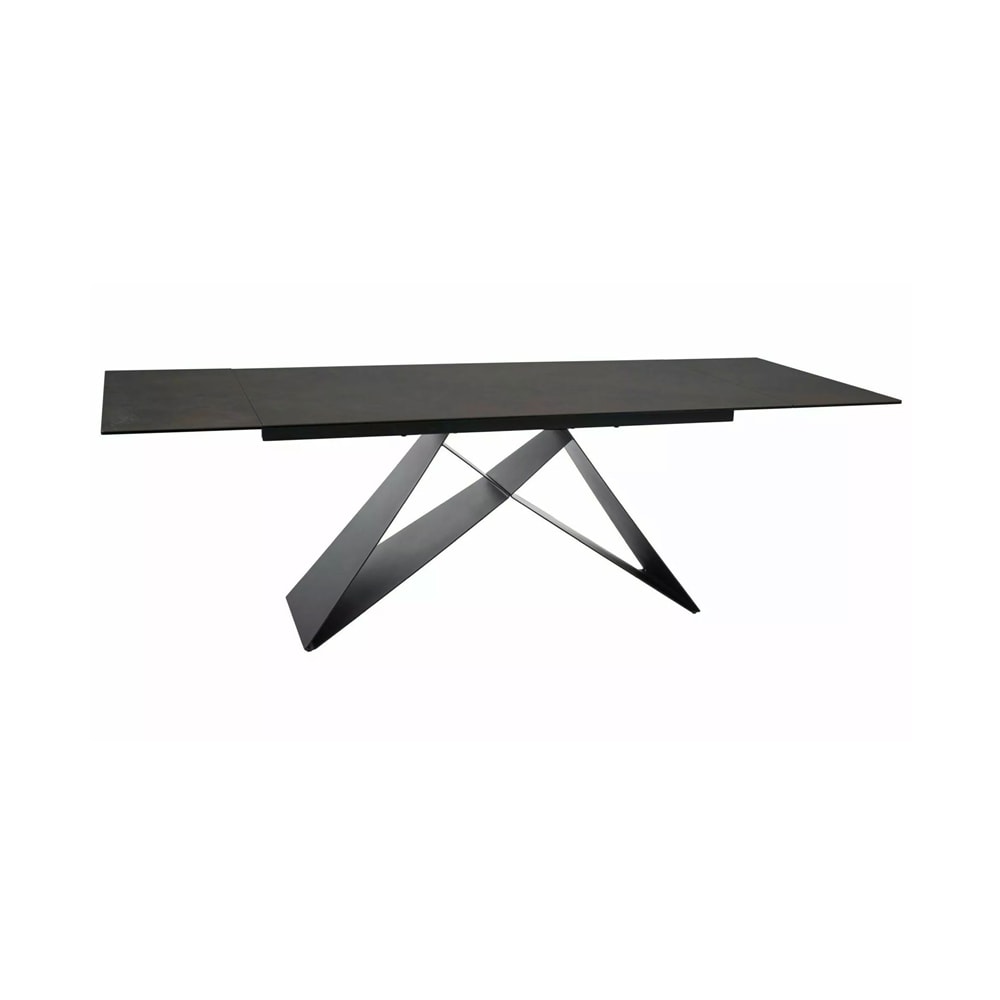 Feldmann-Wohnen Esstisch ausziehbar aus Metall 160-240x90x77cm, rostfarben style modern Braun Keramik
