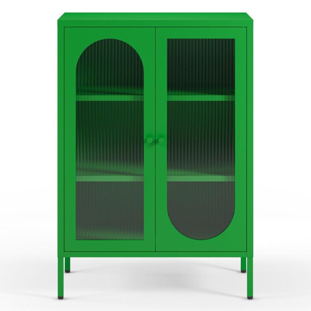 Buffet 2 portes en métal vert électrique 70 cm