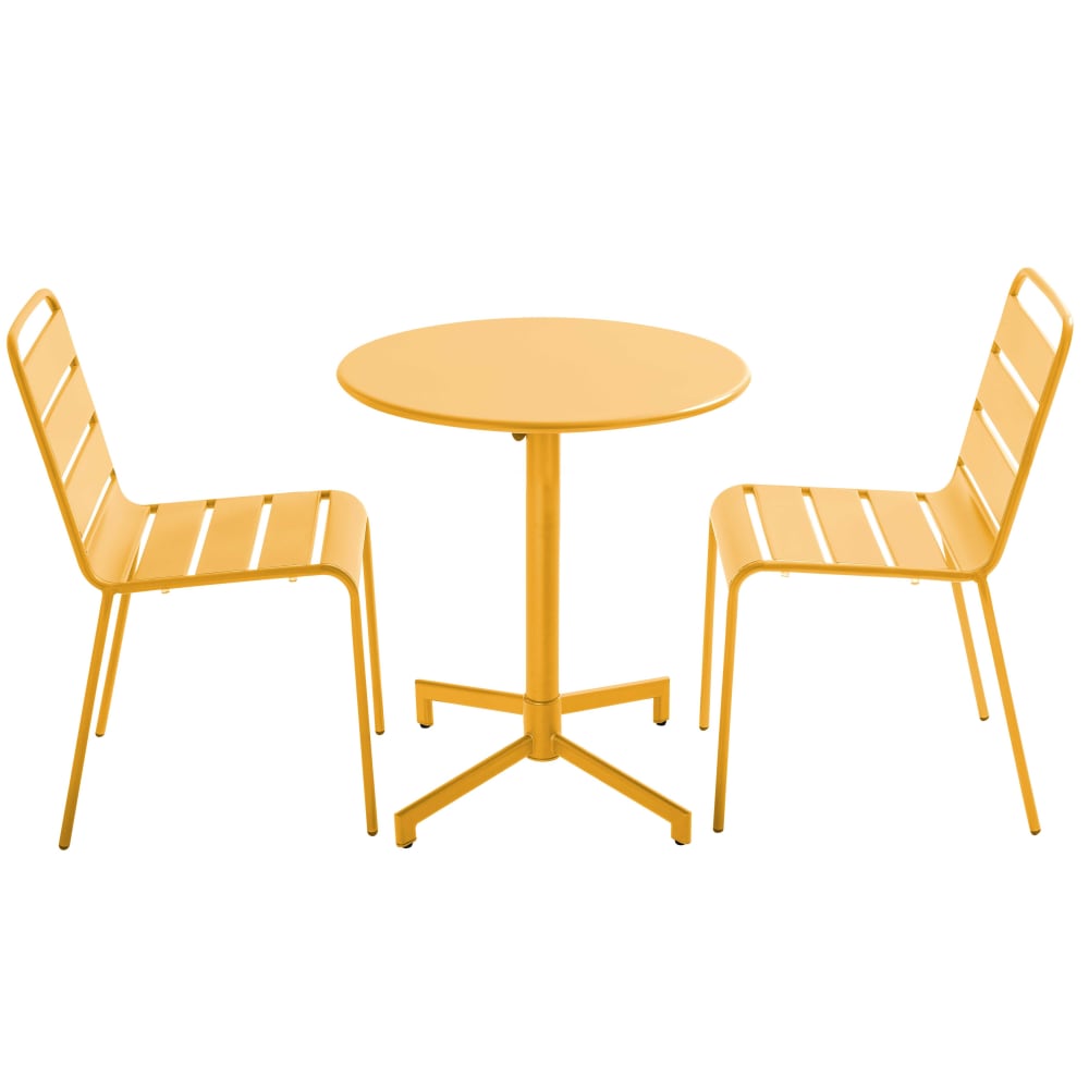 Ensemble table de jardin - jaune