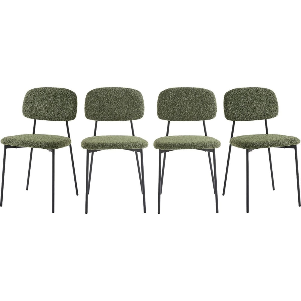 Lot de 4 chaises en tissu - kaki