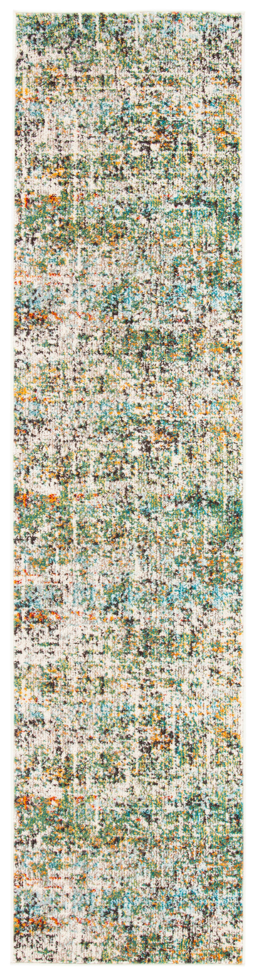Tapis contemporary en polypropylène vert/bleu, 66 x 305 cm