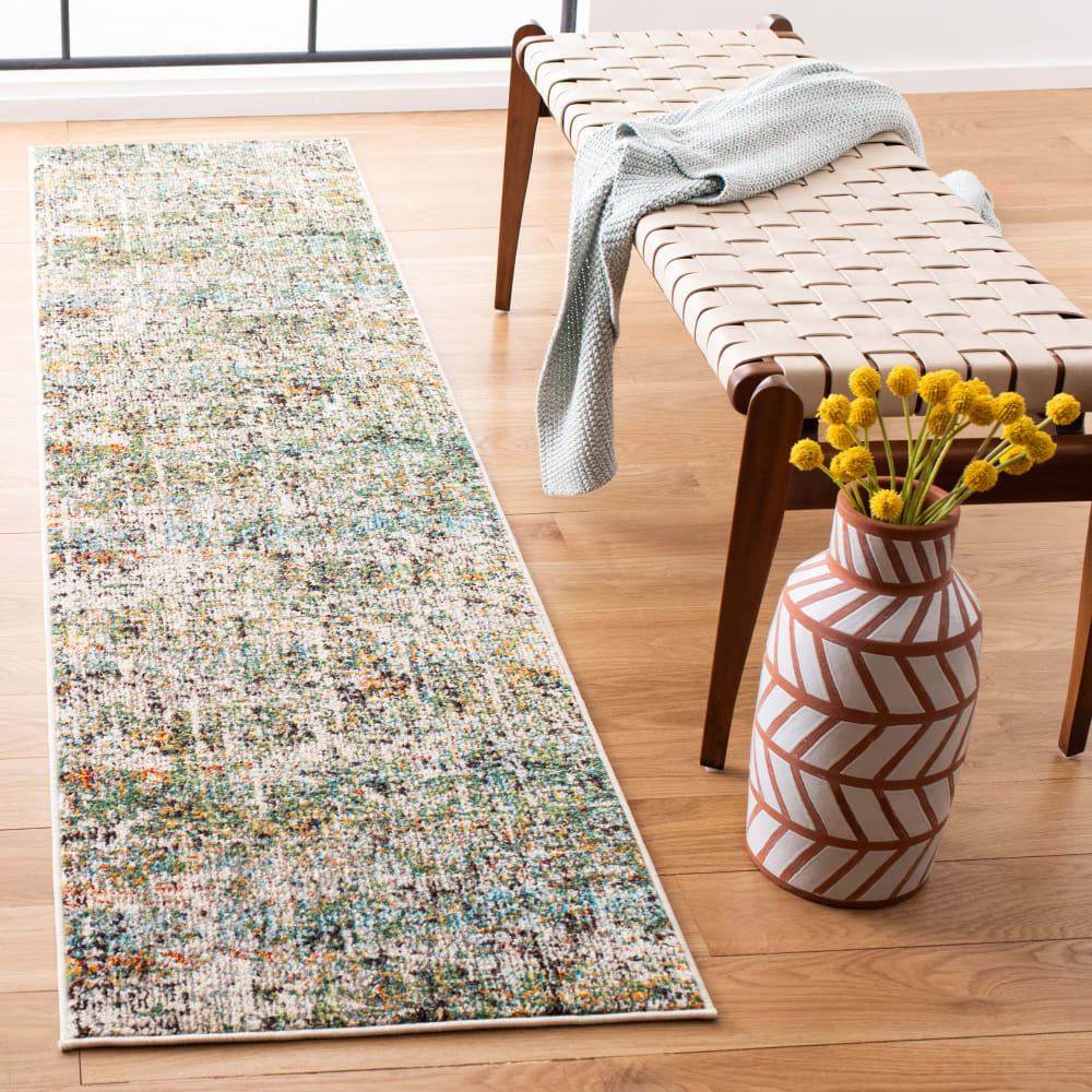 Tapis contemporary en polypropylène vert/bleu, 66 x 305 cm — vue 4
