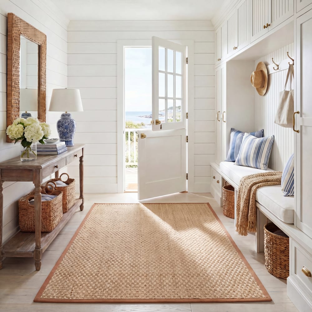 Naturfaser Seegras-Teppich in Beige/Braun, 152 x 244 cm - Maisons