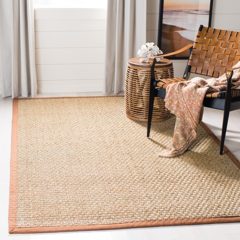 Tapis en herbiers marins beige/marron, 152 x 244 cm — vue 3