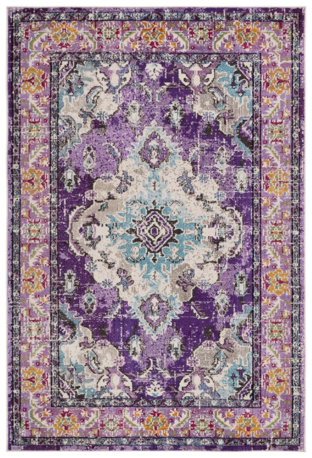 Tapis bohème chic en polypropylène violet/bleu, 183 x 274 cm