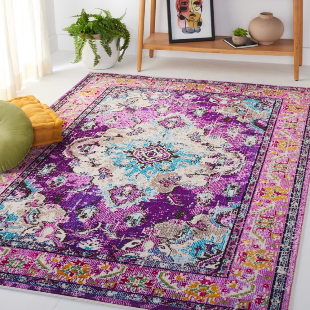 Tapis bohème chic en polypropylène violet/bleu, 183 x 274 cm — vue 3