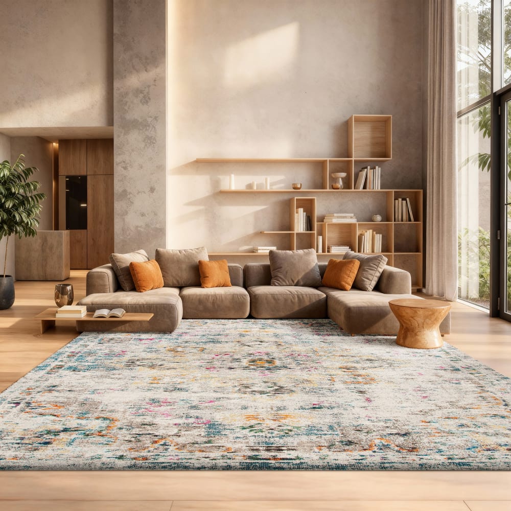 Tapis de transition en polypropylène gris/or, 183 x 244 cm — vue 3