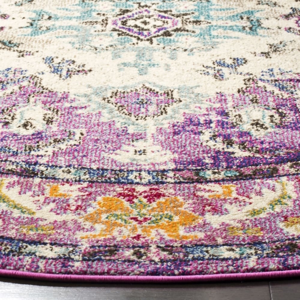 Tapis bohème chic en polypropylène violet/bleu, 201 cm — vue 4