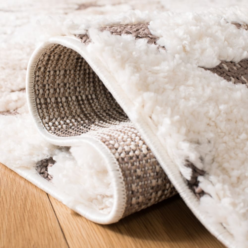 Tapis en polypropylène blanc/brun, 91 x 91 cm — vue 4