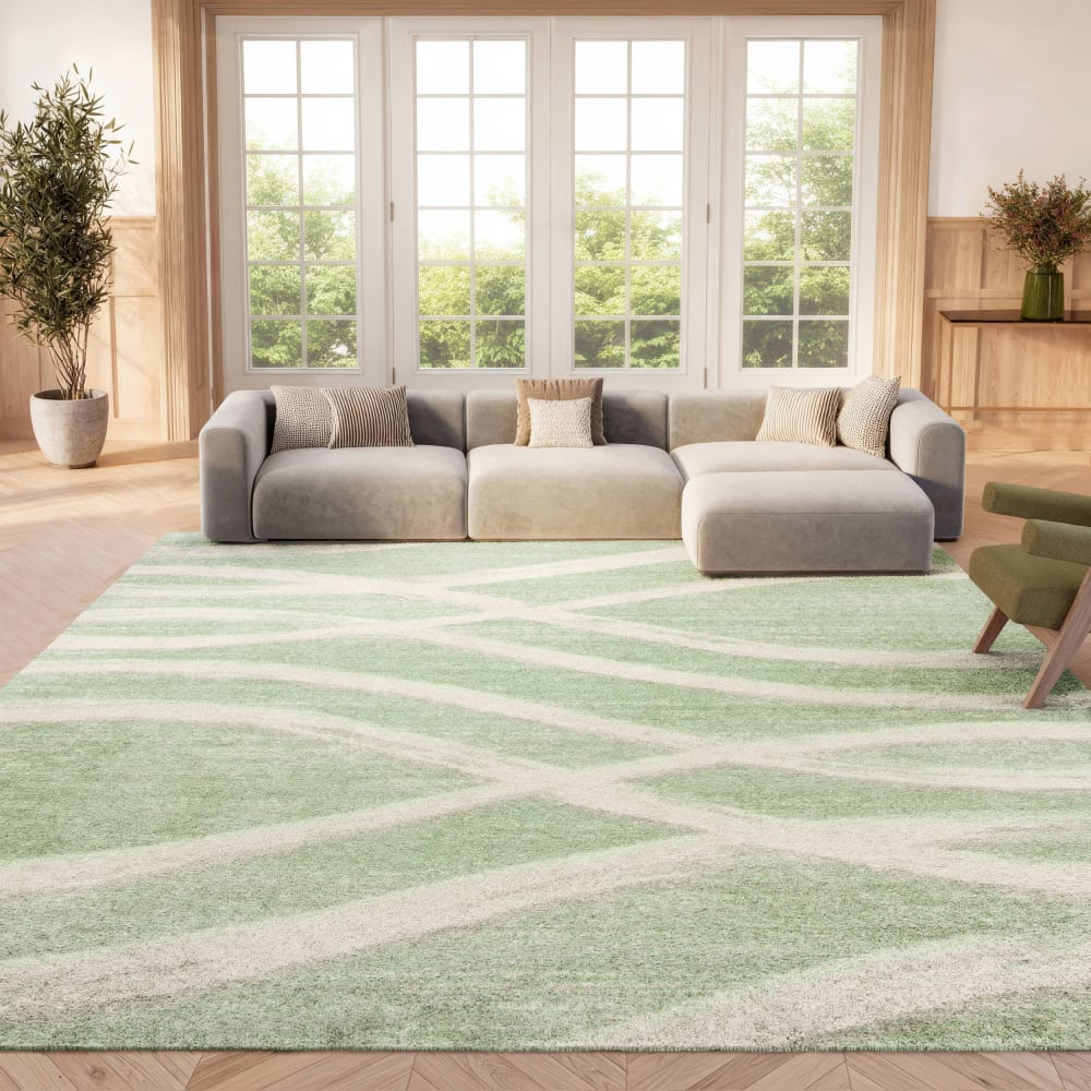 Tapis en polypropylène vert/beige, 183 x 244 cm — vue 3