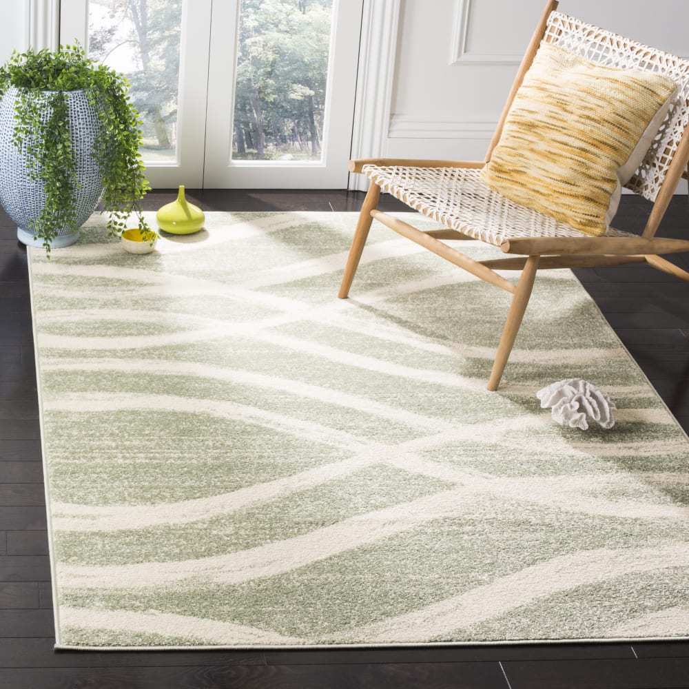 Tapis en polypropylène vert/beige, 183 x 244 cm — vue 4