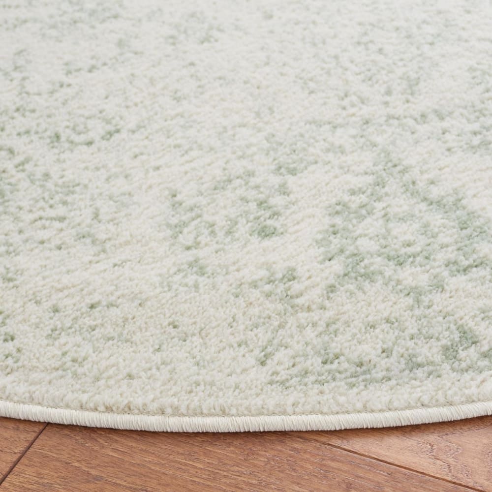 Tapis vintage patiné en polypropylène blanc/vert, 91 cm — vue 4