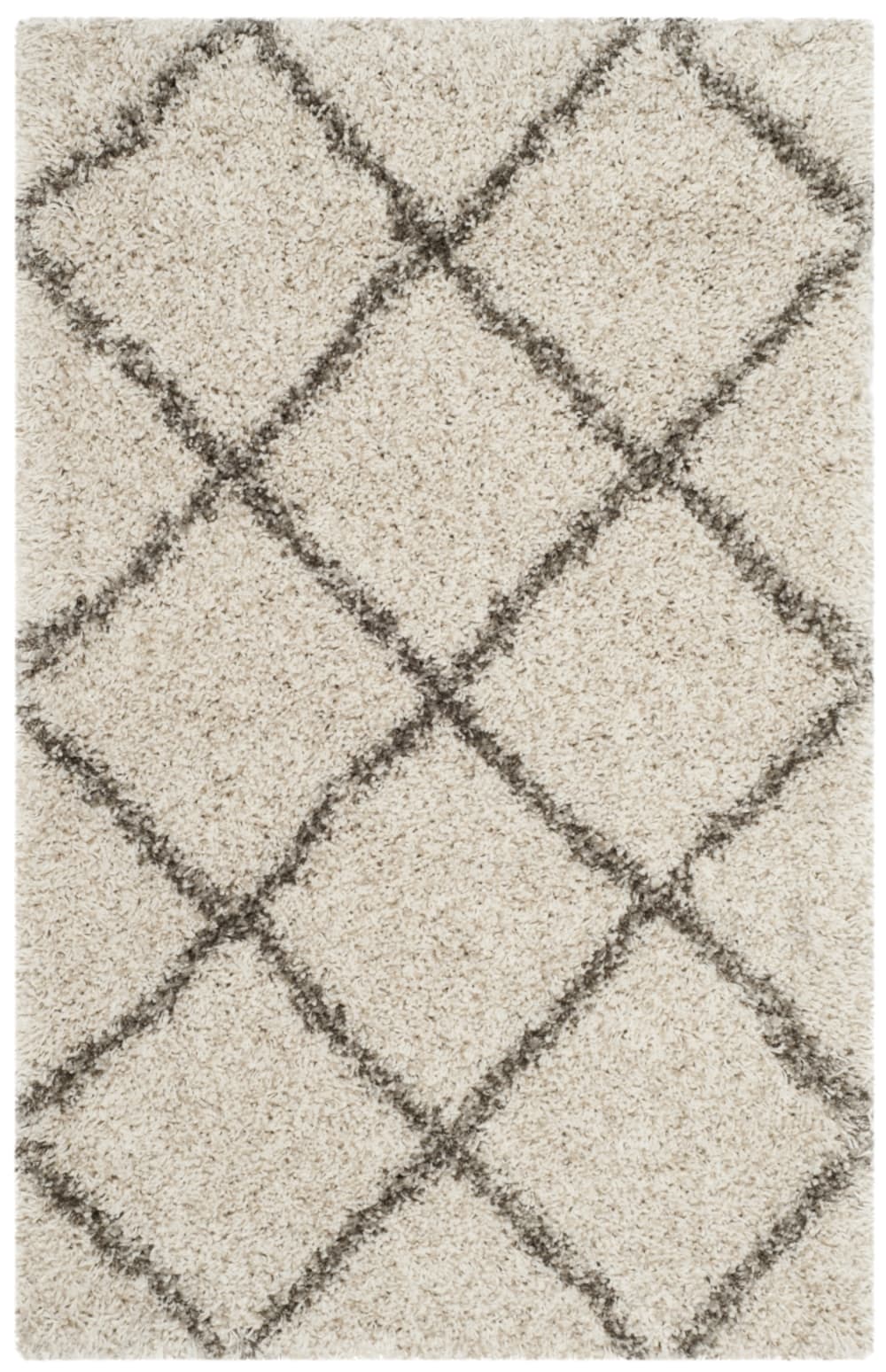 Tapis en polypropylène blanc/gris, 69 x 114 cm