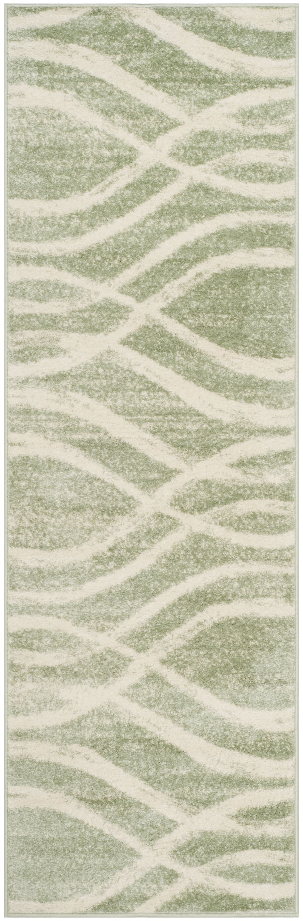 Tapis en polypropylène vert/beige, 76 x 305 cm