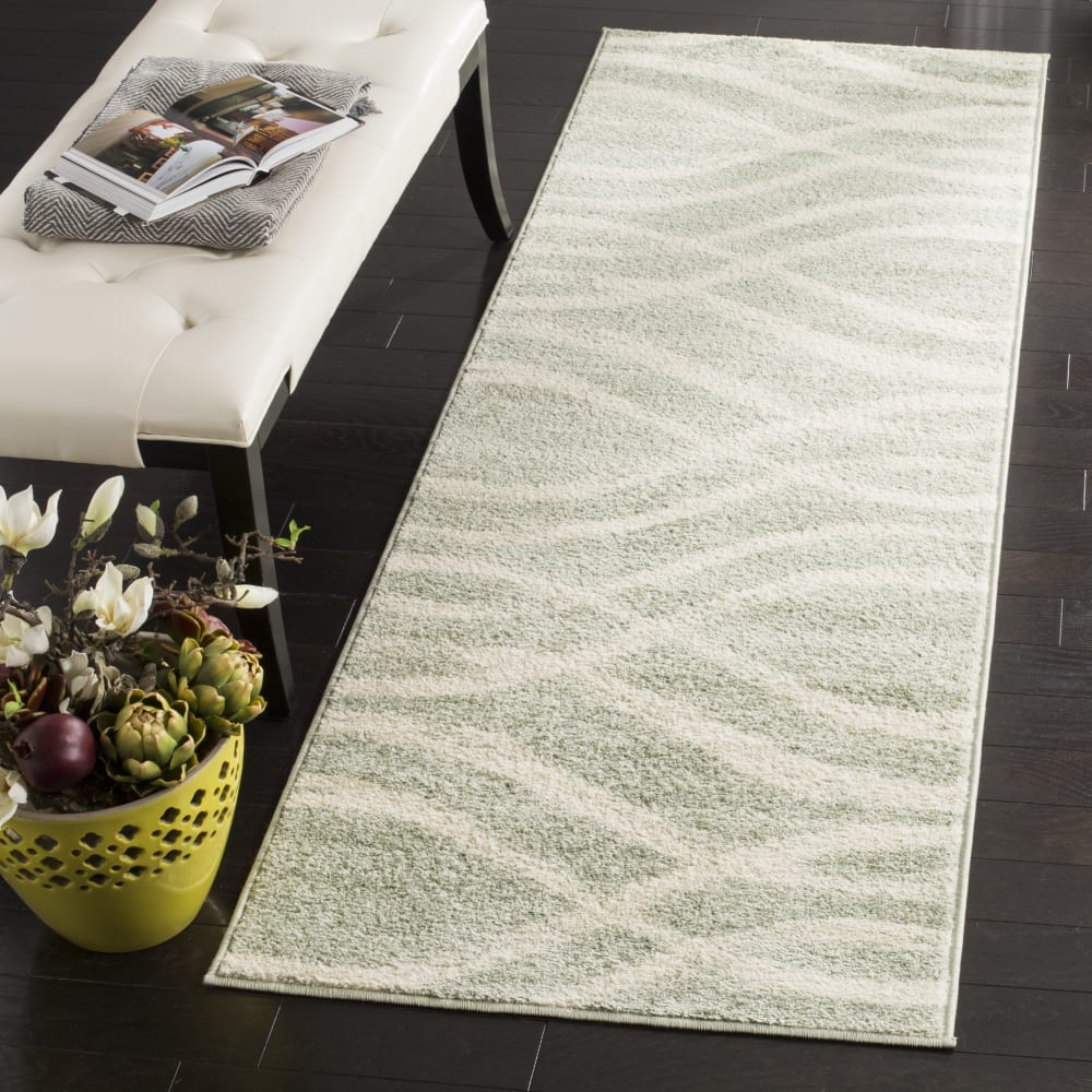 Tapis en polypropylène vert/beige, 76 x 305 cm — vue 4