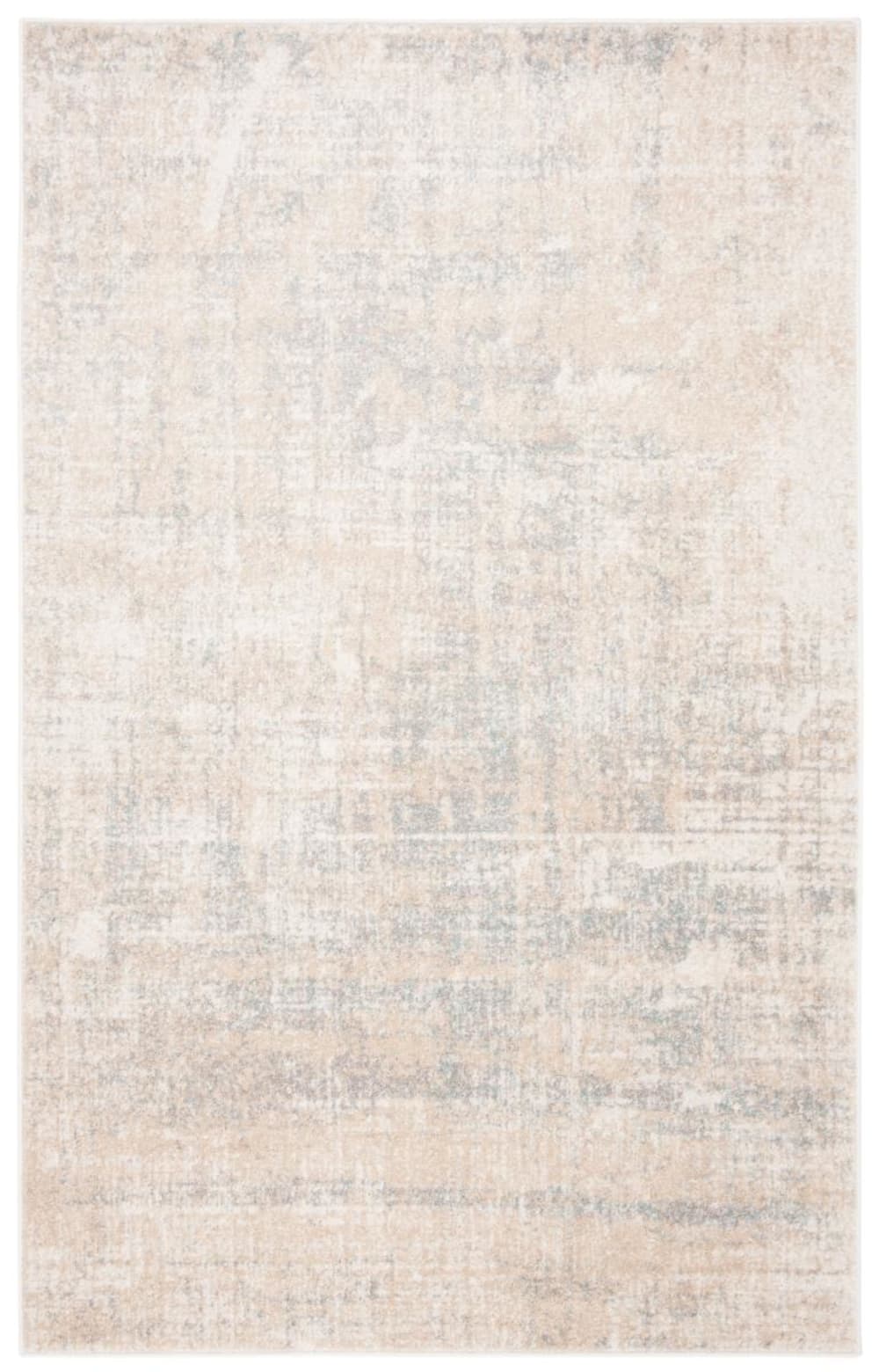 Tapis abstrait moderne en polypropylène beige/gris, 76 x 366 cm
