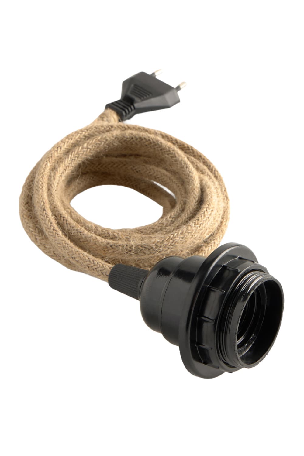 Calma House Jutekabel mit E27 Fassung und CE-Stecker Beige Jute
