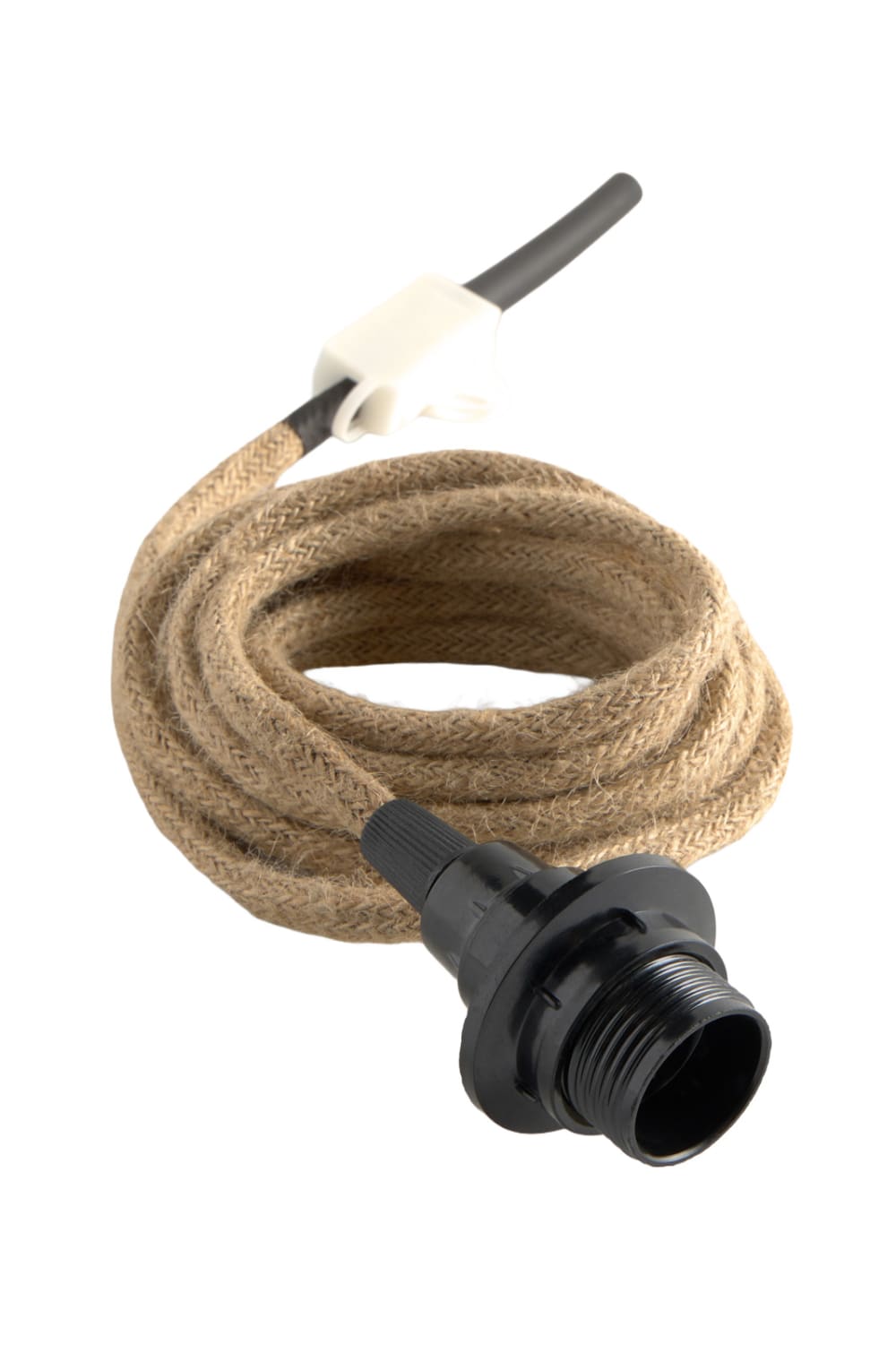 Calma House Jutekabel mit E14 Fassung und Anschlussdose Beige Jute