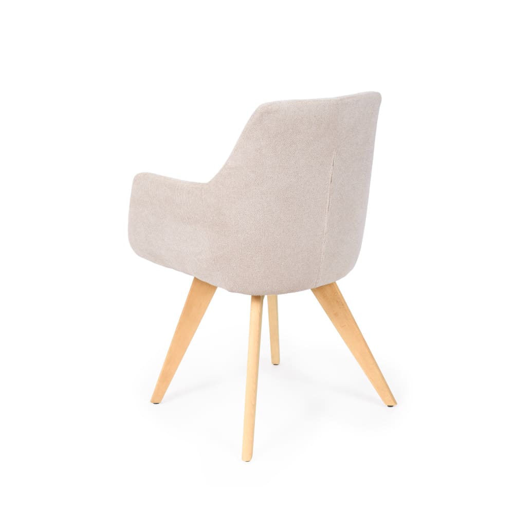 Chaise scandinave en beige et bois de hêtre