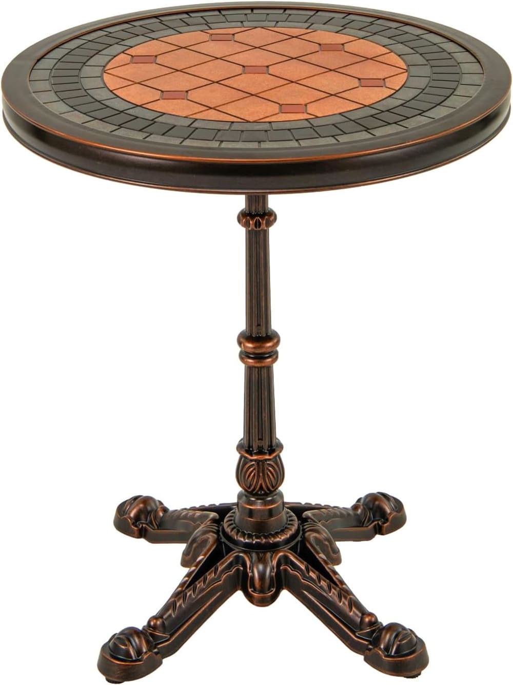 Table basse de jardin ronde en fonte aluminium industriel 60x60x73 cm